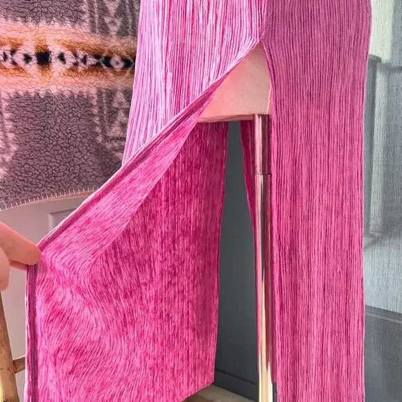 ZARA Pink Pleated Long Side Slits Sleeveless Tunic Top Women’s Size Medium NWT - Picture 5 of 12